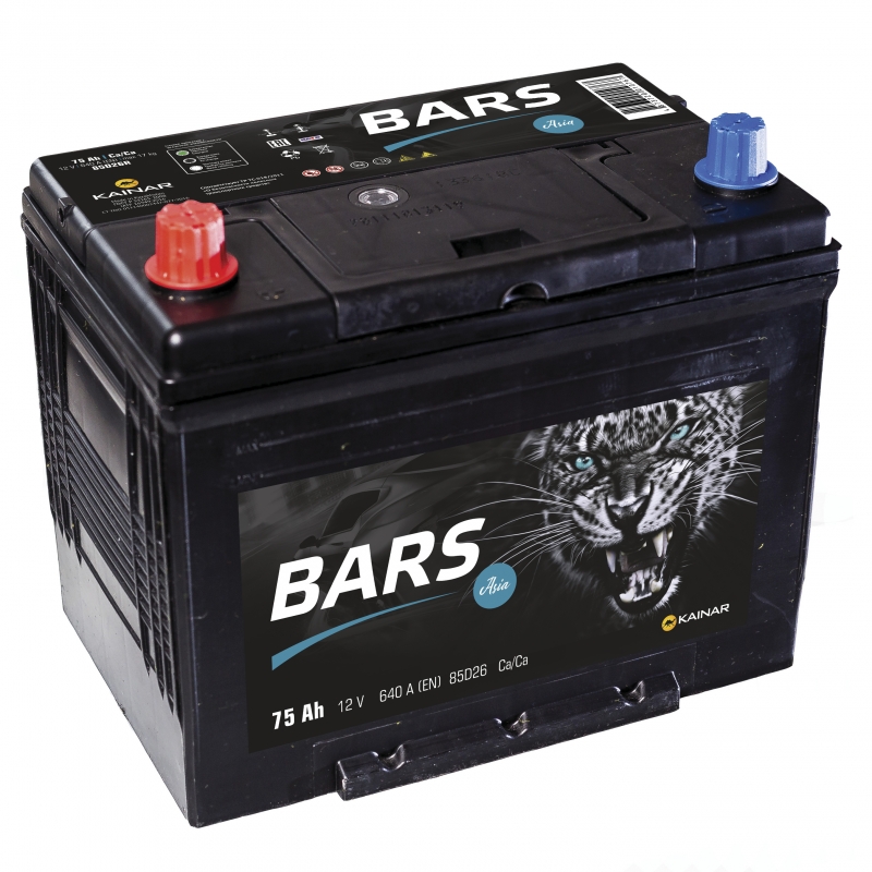 АККУМУЛЯТОР АВТОМОБИЛЬНЫЙ BARS ASIA 75AH (П.П.)