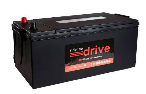 Аккумулятор, RIDER 72512, 225 Ah, конус, обратная полярность